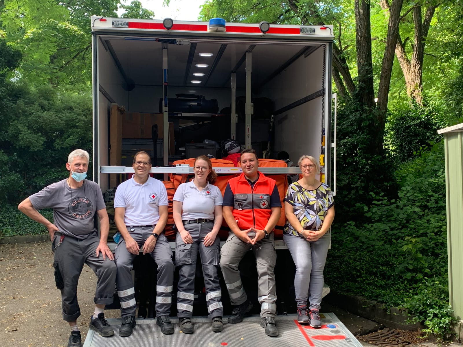 v.l.: Uwe Tscherter (DRK OV Aichhalden-Rötenberg), Jochen Hofer (DRK OV Villingendorf), Myrielle Kimmich (DRK Ortsverein Dunningen), Ralf Imhof (DRK Ortsverein Bösingen-Herrenzimmern, Ute Lenz (DRK Ortsverein Rottweil)  (Foto: M. Häring)